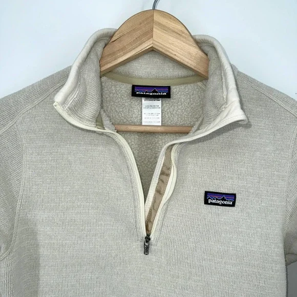 Patagonia Better Sweater 1/4-Zip Fleece Pullover Jacket in Cream - Picture 7 of 9